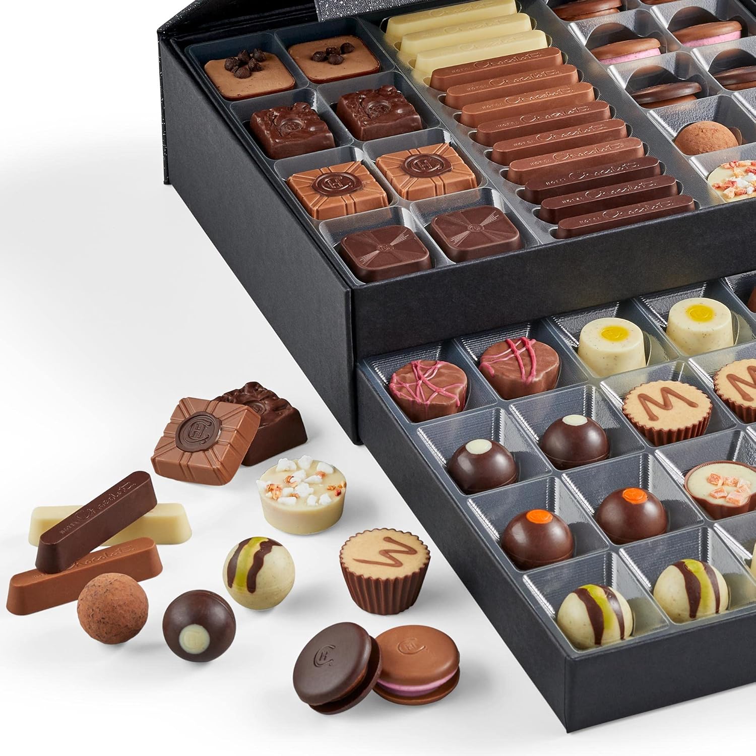 【Flash Sale】Hotel Chocolat Classic Cabinet 600g - Assortment of 61 Milk, White and Dark Chocolates - Large Chocolate Gift Box for Birthday - Image 5