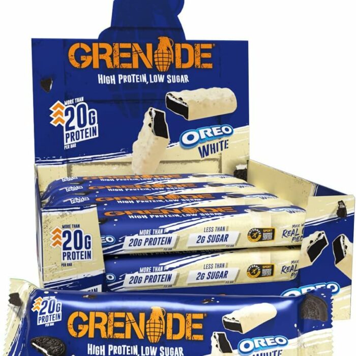 【Flash Sale】Grenade OREO White Protein Bar - High Protein, Low Sugar, 12 x 60 g