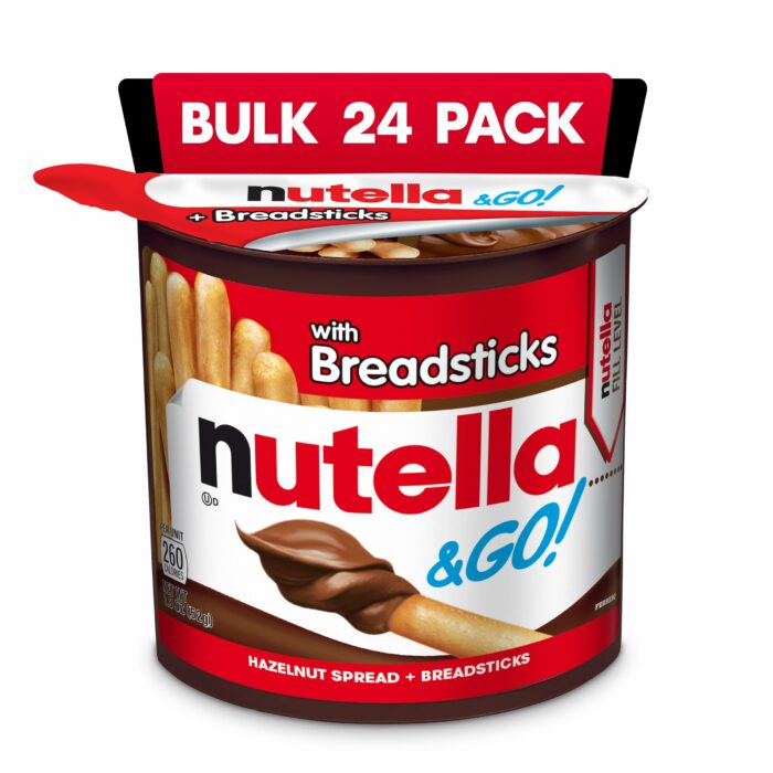【Flash Sale】Nutella & GO! Hazelnut and Cocoa Spread with Breadsticks, Snack Pack, 1.8 oz each, Bulk 24 Pack