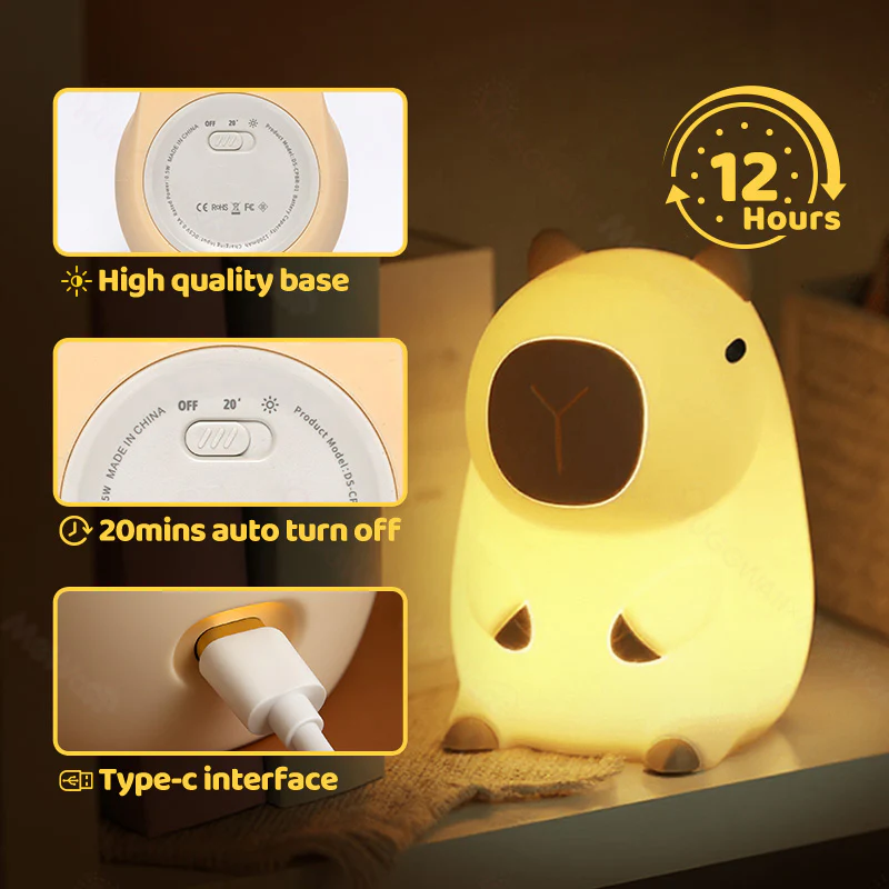 💤Adorable Capybara Night Light – Warm, Soft & Delightfully Unique!