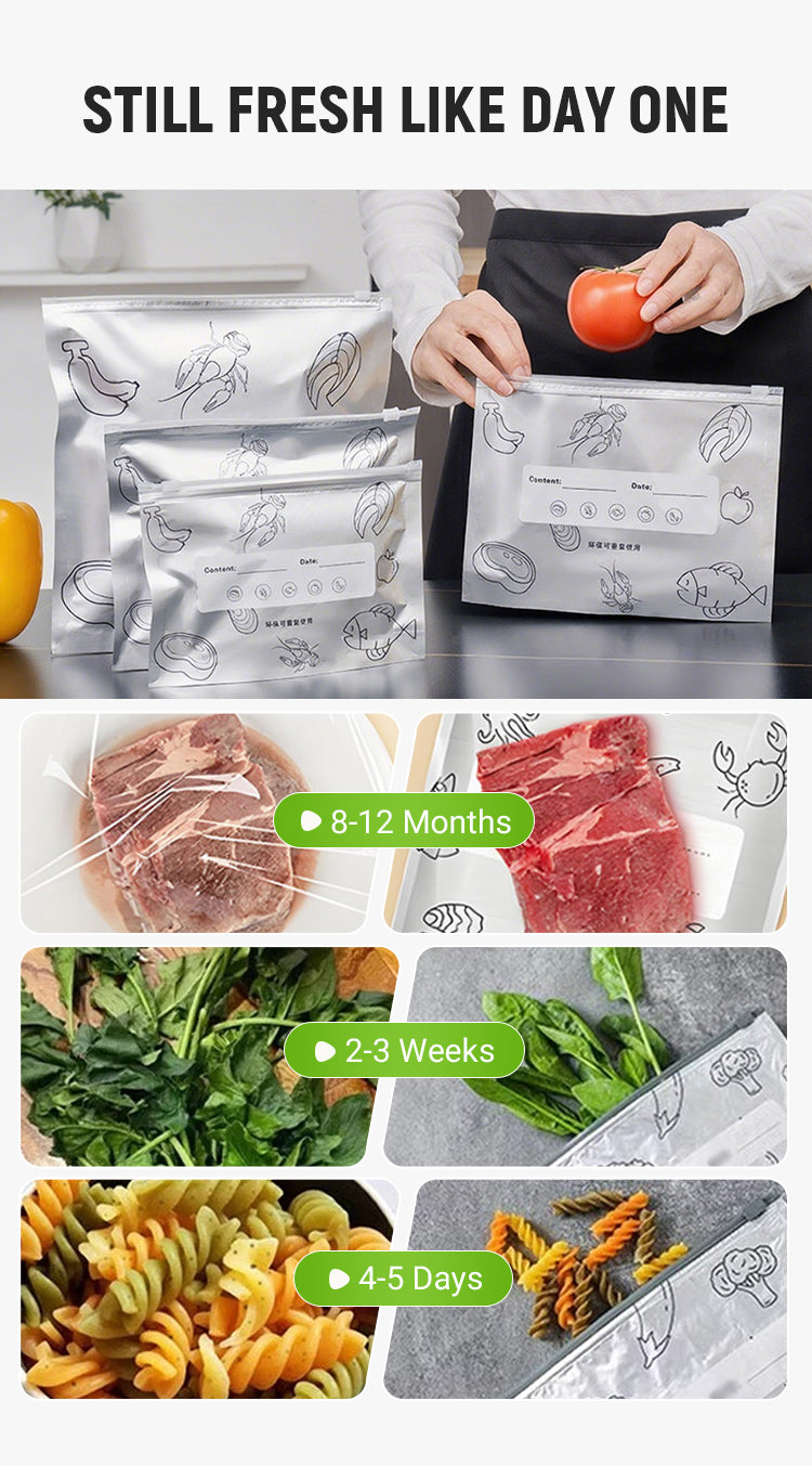Exclusive for new users, limited stock, grab it now 【60PCS】Reusable Aluminum Foil Sealable Storage Bags