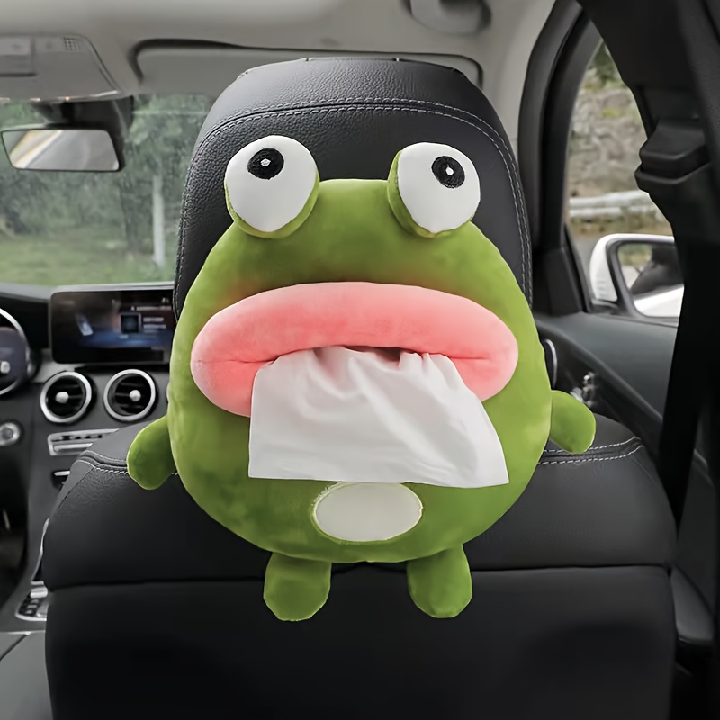 Adorable Duck-Shaped Car Tissue Box, Cute Hanging Car Tissue Holder, Creative Car Decoration.