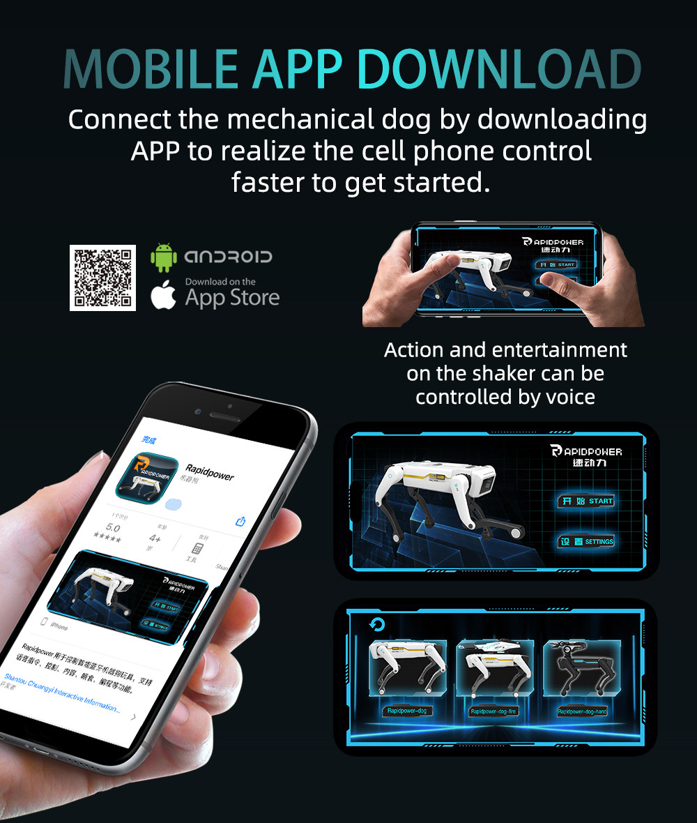 Electric RC Ai Intelligent Robot Dog Multifunction Bluetooth RC Mechanical Dog with turret Educational Toy Bionic Smart Robot Toy Gift