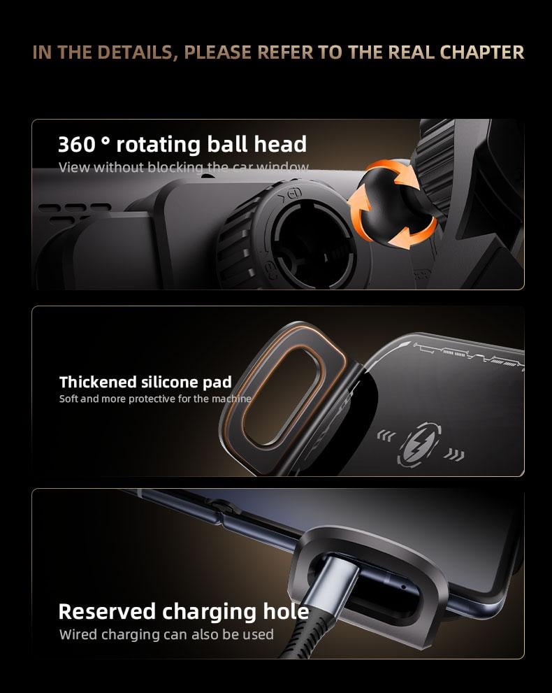 Wireless Charging Phone Holder Car Mount for Folding Screen/Universal Smartphone